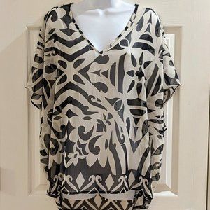 Chico's Black and White Sheer Top- Size S/M